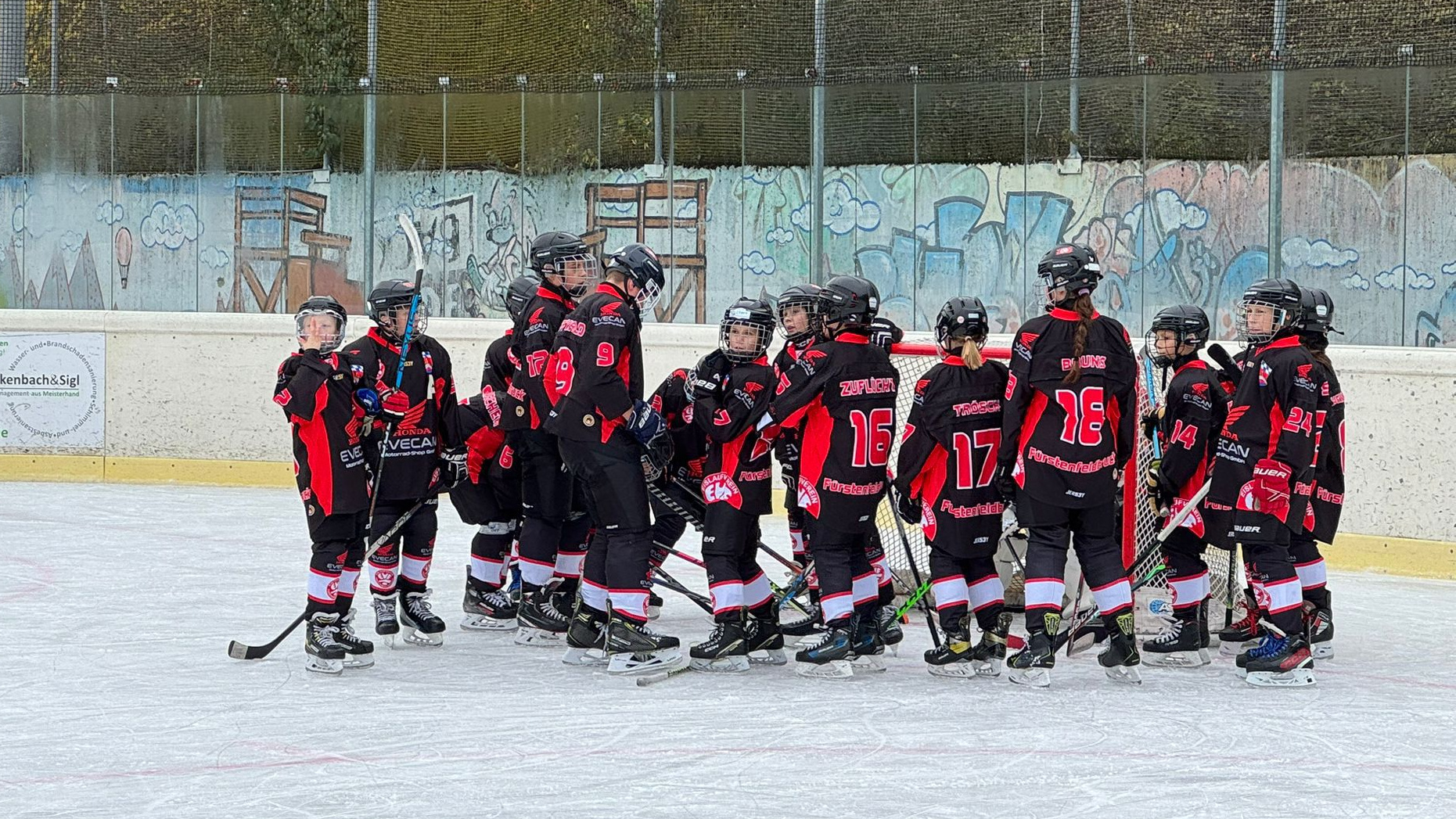 Die U13 des EVF beim ESC München. 