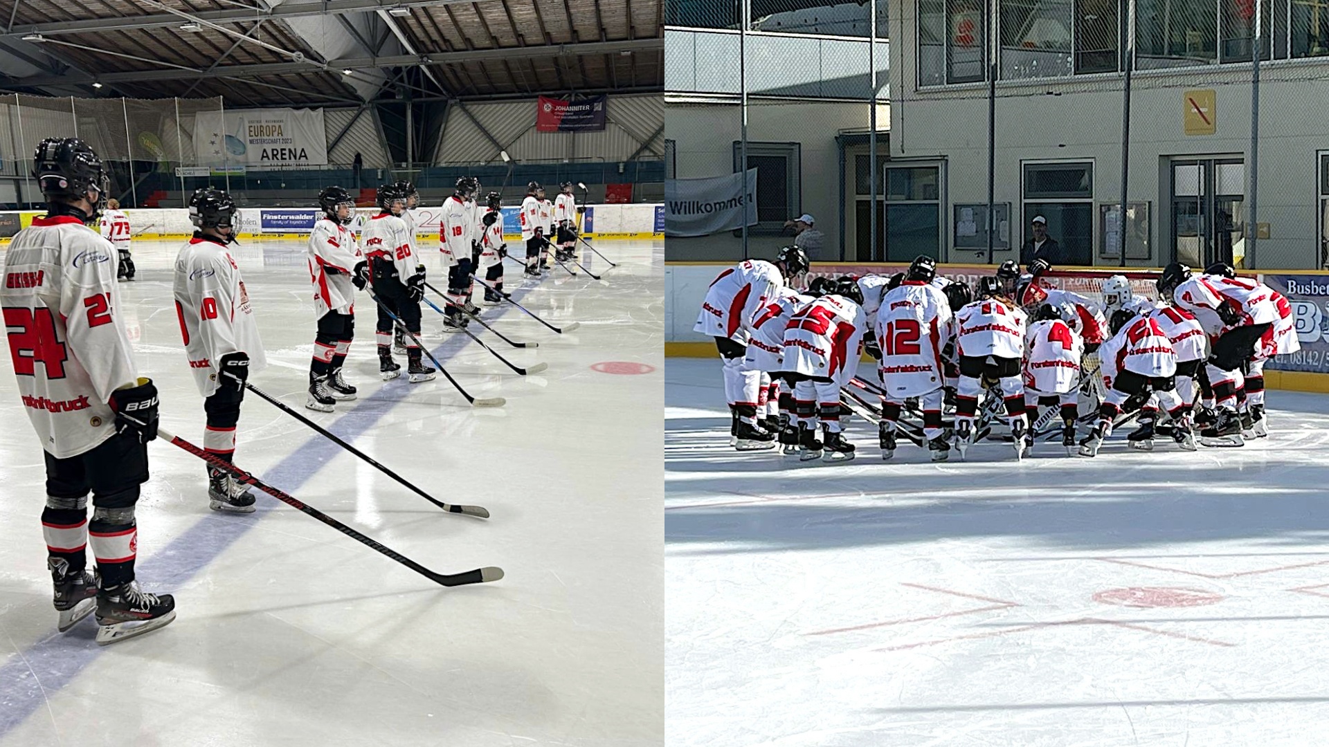 Die U17 beim Auswärtsspiel gegen die SG ESV Türkheim / EV Bad Wörishofen und die U15 vor dem ersten Heimspiel im Eisstadion der Amperoase.
