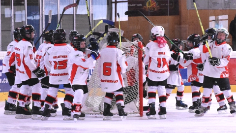 Die U11 des EVF vor dem Testspiel beim ESV Buchloe am 03. Oktober 2024